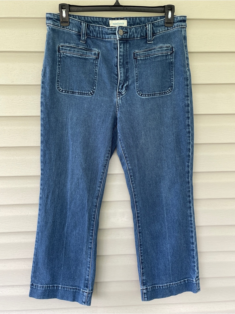 Sundance Women's Wide Leg Cropped  Medium Wash Rebecca Jeans Size  32